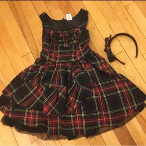Harajuku mini plaid dress